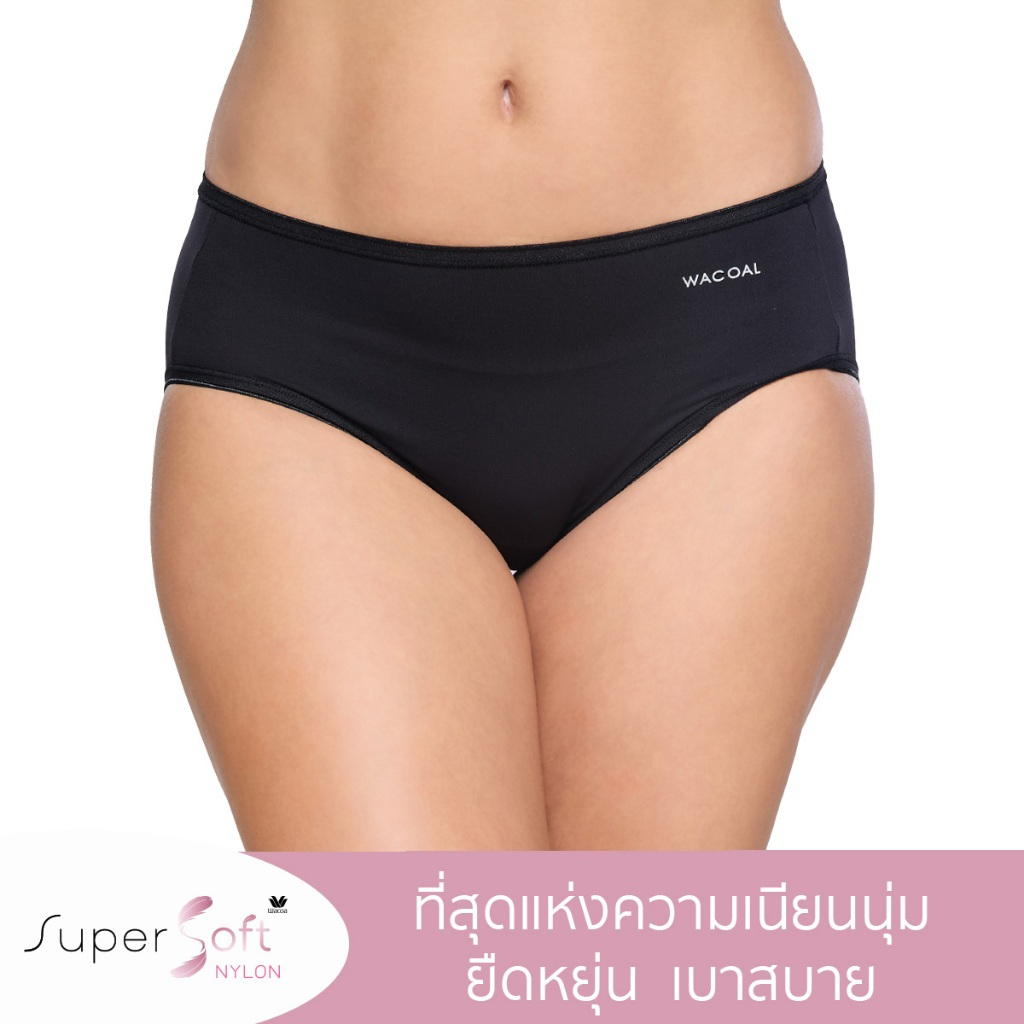 Wacoal Super Soft Nylon Half Panty (M-6XL) กางเกงในนวัตกรรมเนียนนุ่ม รูปแบบครึ่งตัว รุ่น WU5S00H/WU3
