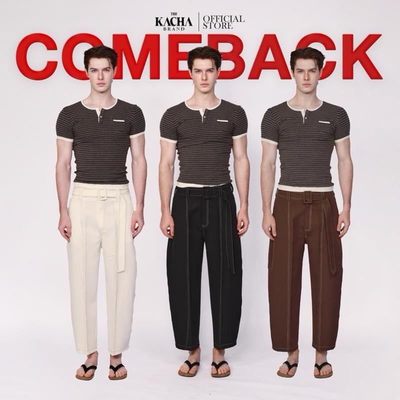New Arrival : KACHA BRAND  ARCO PANTS ลายเส้น ในพตาสาย