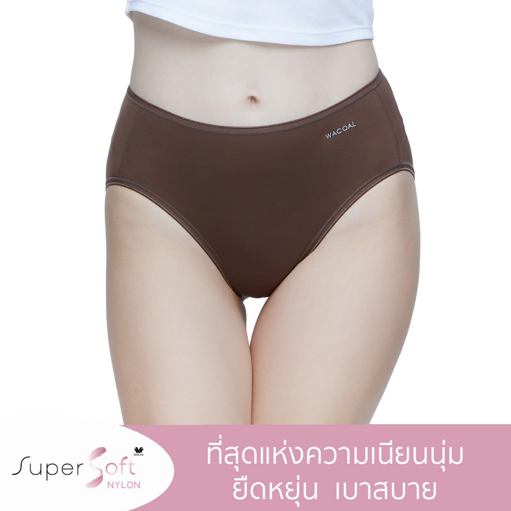 Wacoal Super Soft Nylon Half Panty กางเกงในนวัตกรรมเนียนนุ่ม รูปแบบครึ่งตัว รุ่น WU5S00H/WU3992 สีน้