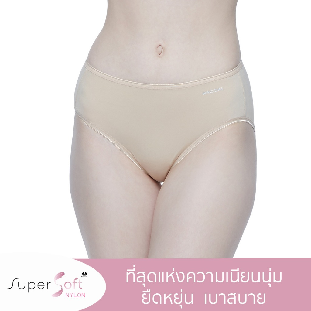 Wacoal Super Soft Nylon Half Panty (M-6XL)  กางเกงในนวัตกรรมเนียนนุ่ม รูปแบบครึ่งตัว รุ่น WU5S00H/WU