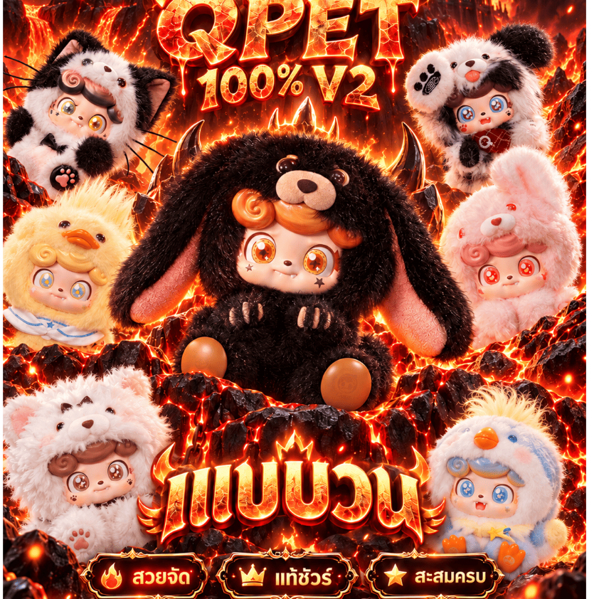 🐶พร้อมส่ง-แบบจุ่ม  🐶QPet สัตว์น้อยน่ารัก น้อนๆน่ารัก แบบ บวน🐶