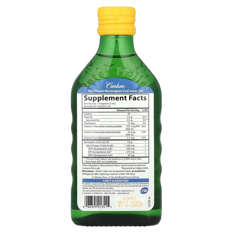 Cod Liver Oil, Natural Lemon, 8.4 fl oz (250 ml)