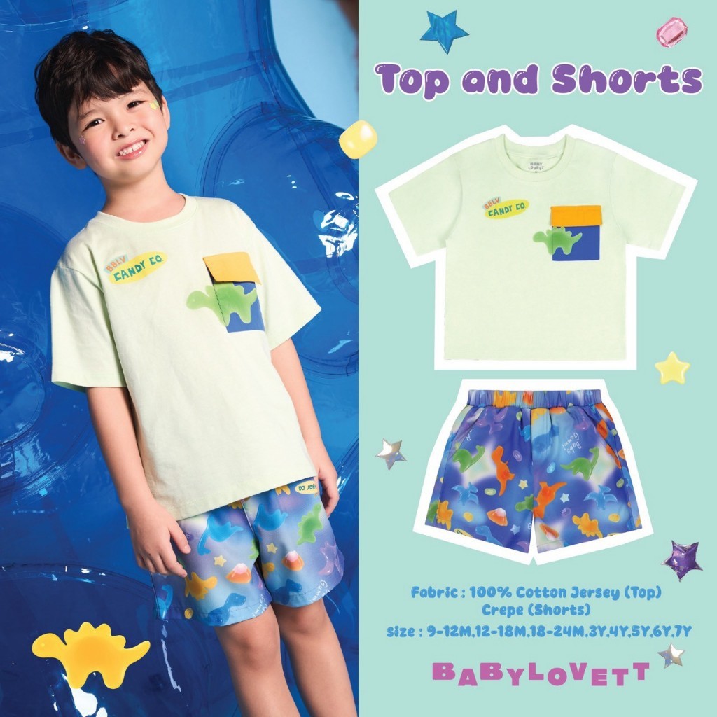 [Babylovett] 21 Gummy Baby - Top and Shorts