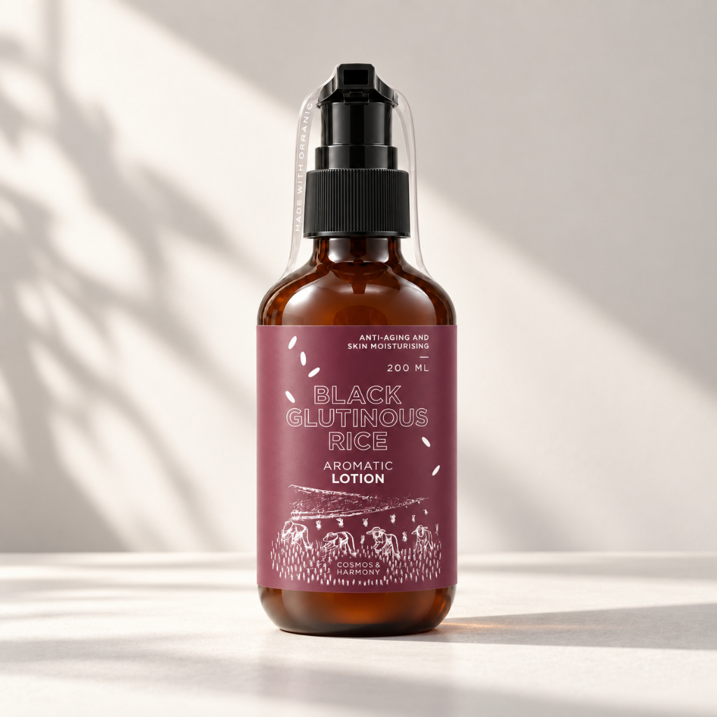 Cosmos & Harmony Black Glutinous Rice Aromatic Lotion โลชั่นบำรุงผิว สารสกัดข้าวเหนียวดำ ผิวนุ่มชุ่ม