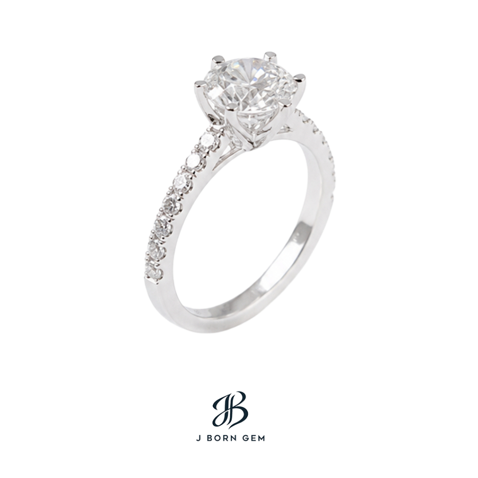 แหวนเพชร Classic Diamond Ring 2 ct  Lab Grown Diamond ทองขาว 18K Fine Jewelry | J BORN GEM