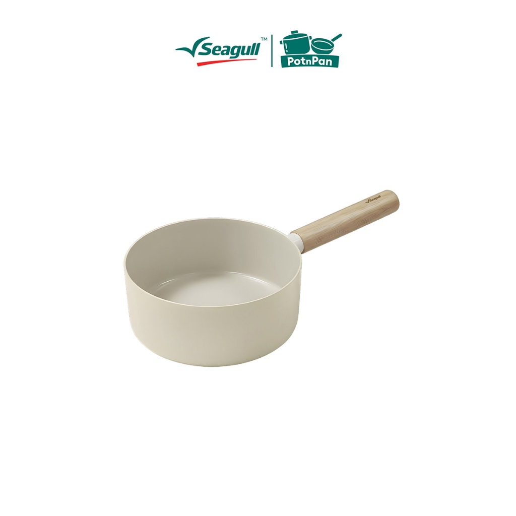 Seagull หม้อด้ามนอนสติ๊ก ซอฟท์ครีม อินดักชั่น ขนาด 18 ซม. Soft Cream Non-stick Sauce Pan Induction