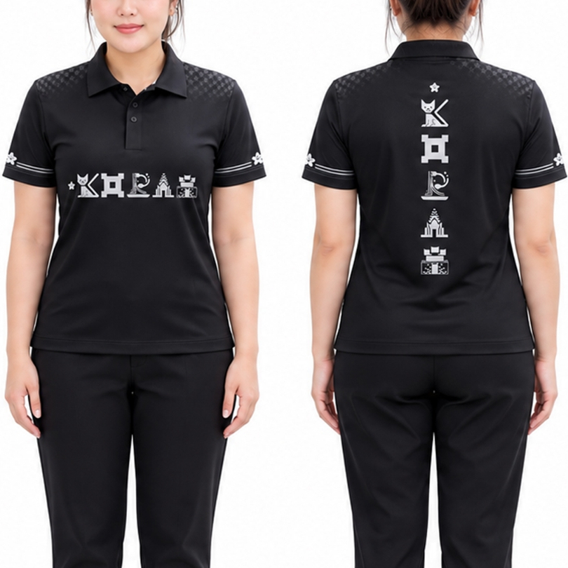 สวาทรัน เสื้อโปโล ดอกสาธร เนื้อผ้าไมโครโพลีเอสเตอร์ พรีเมียม
