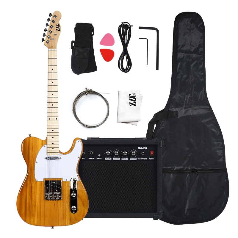 กีต้าร์ ZLG Telecaster 6 สาย สีเหลืองใส Alnico ชุดปิ๊กกีตาร์ไฟฟ้า จัดส่งรวดเร็ว สินค้าจุด
