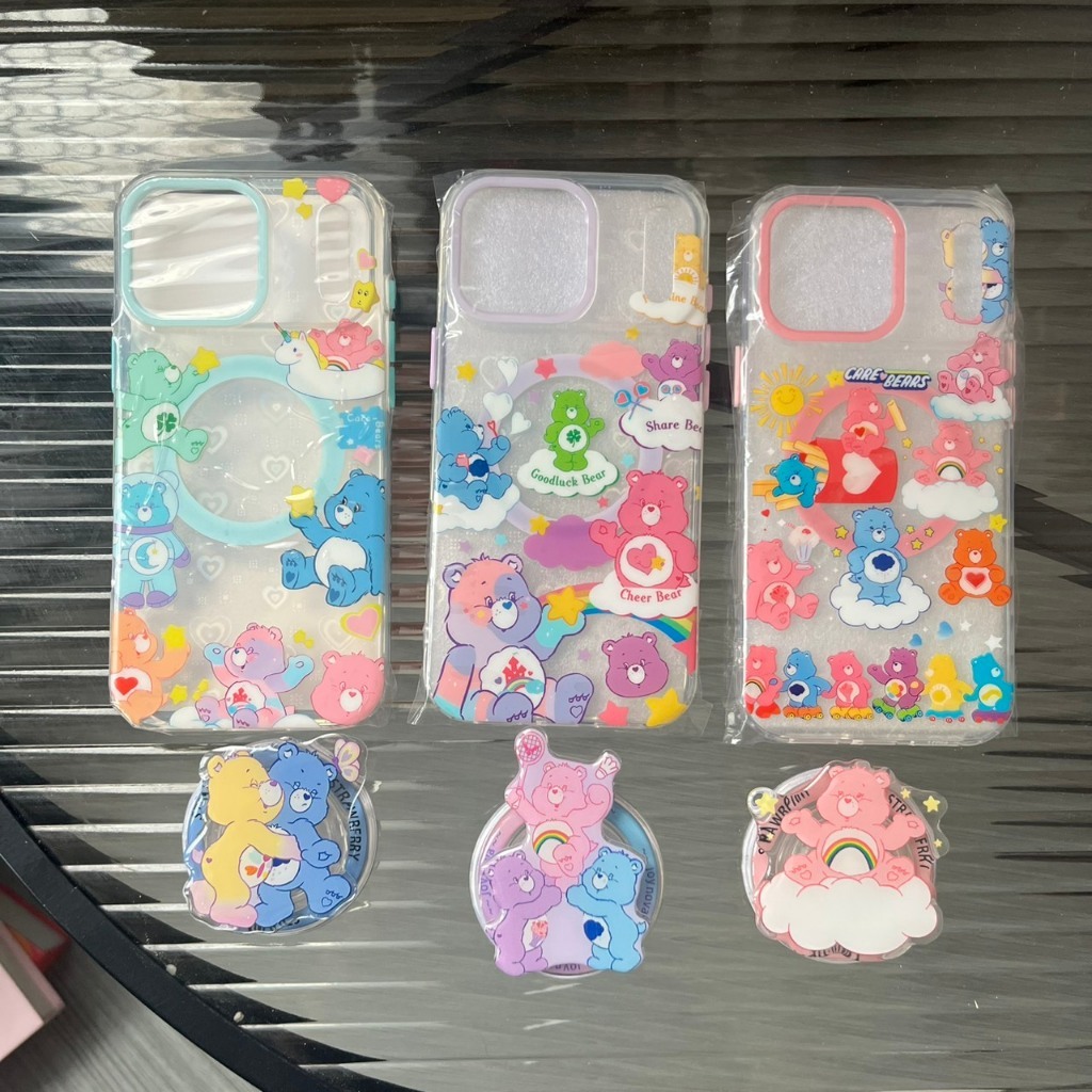 AD250 Care Bear สำหรับไอโฟนลายน่ารัก งานแม่เหล็ก+โฮโลแกรมหัวใจ สินค้าพร้อมส่งจากไทย