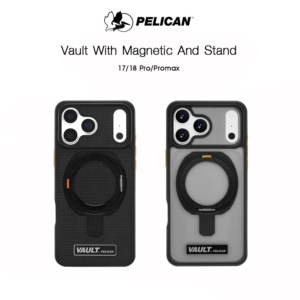PELICAN Vault With Magneti And Stand เคสกันกระแทกระดับ6.4Mพร้อมขาตั้งเกรดพรีเมี่ยม เคสสำหรับ iPhone1