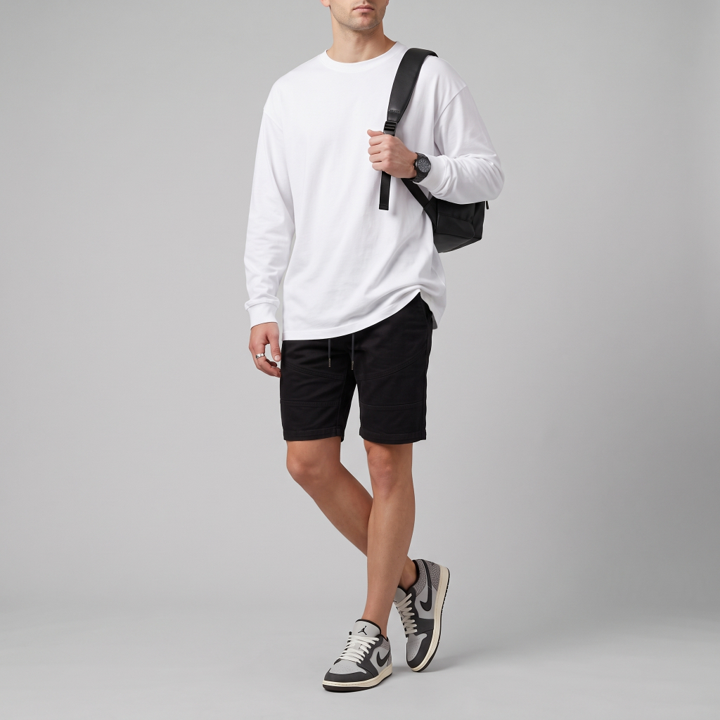 DAVIE JONES شورت رجالي Slim Fit — أسود — صورة 5