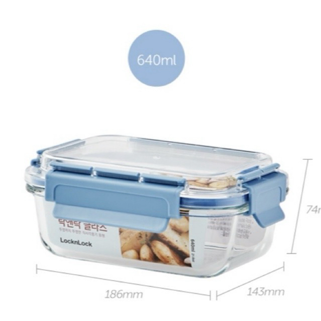 Locknlock tritandome cap rectangurar1 05 LLG493 กล่องแก้ว เข้าเวฟได้ ฝาโดม