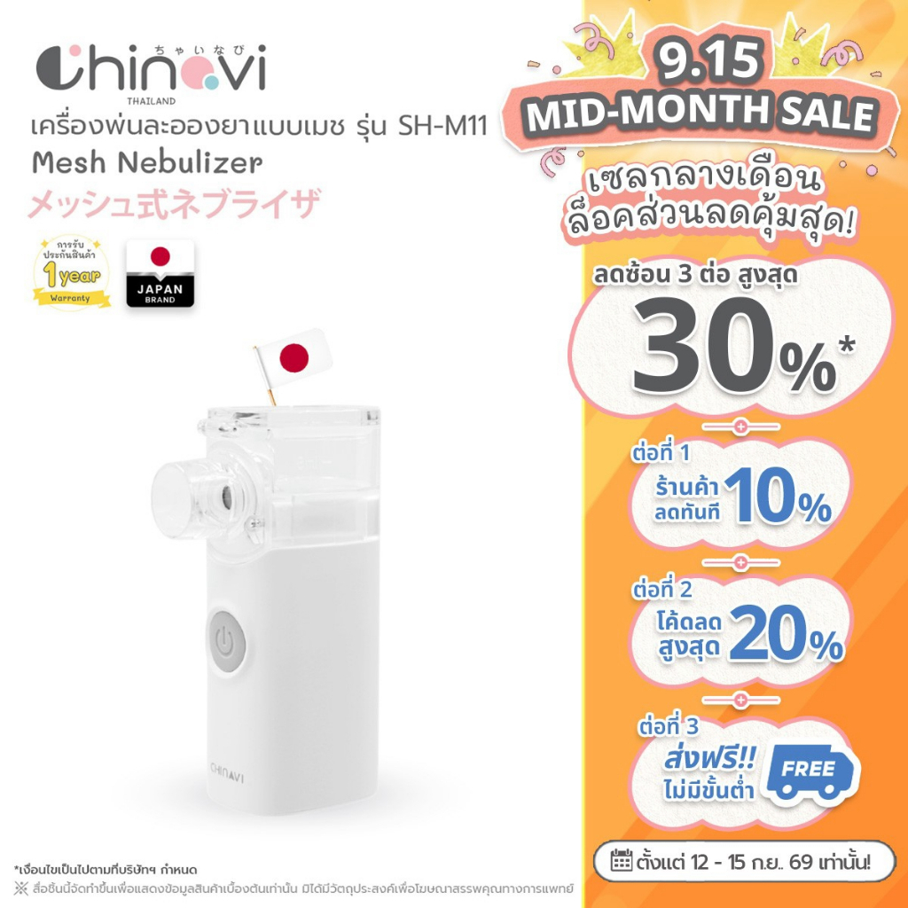 Chinavi เครื่องพ่นยา แบบพกพา Mesh Nebulizer M11