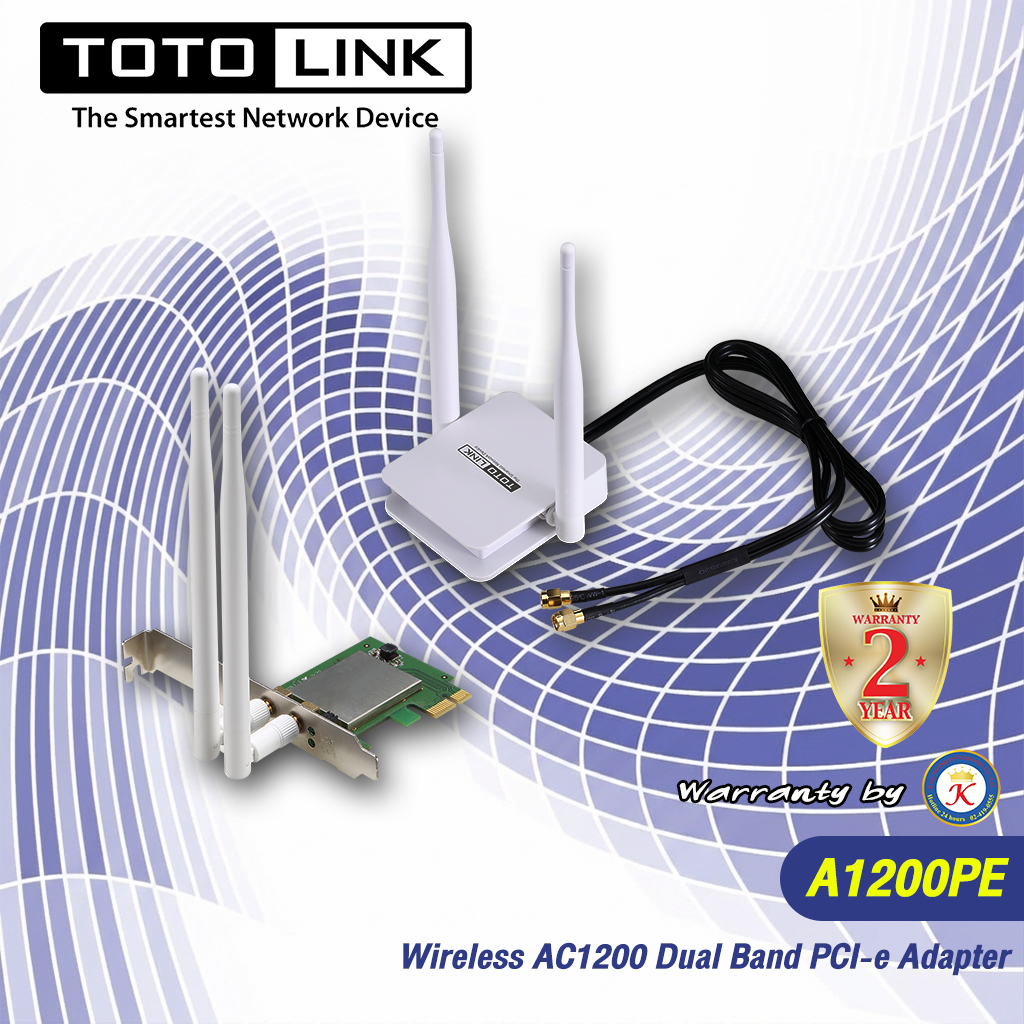 "TOTOLINK" Wireless AC1200 Dual Band PCI-e Adapter รุ่น A1200PE
