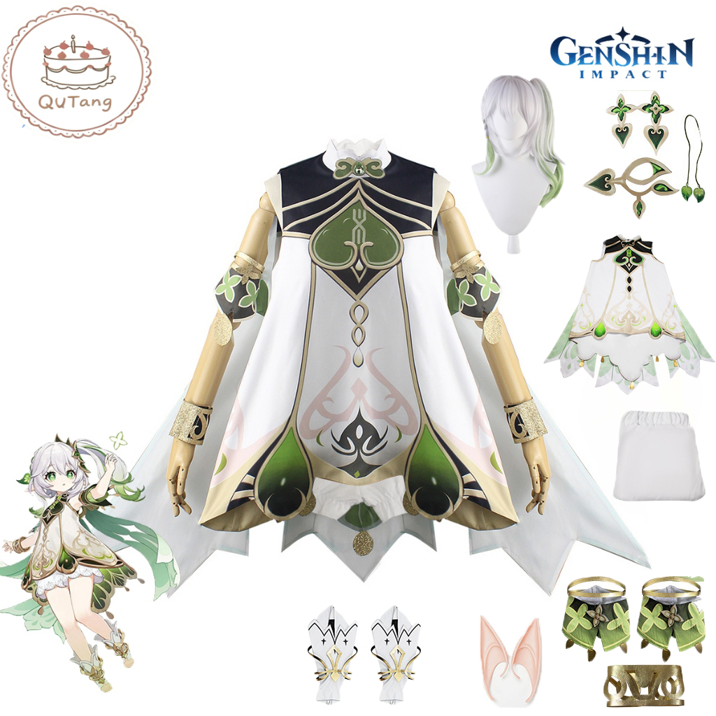 Genshin Impactชุดคอสเพลย์ Nahida เกมสำหรับเด็ก น้อยกว่าพระเจ้า Kusanali Cosplay ชุดชุด