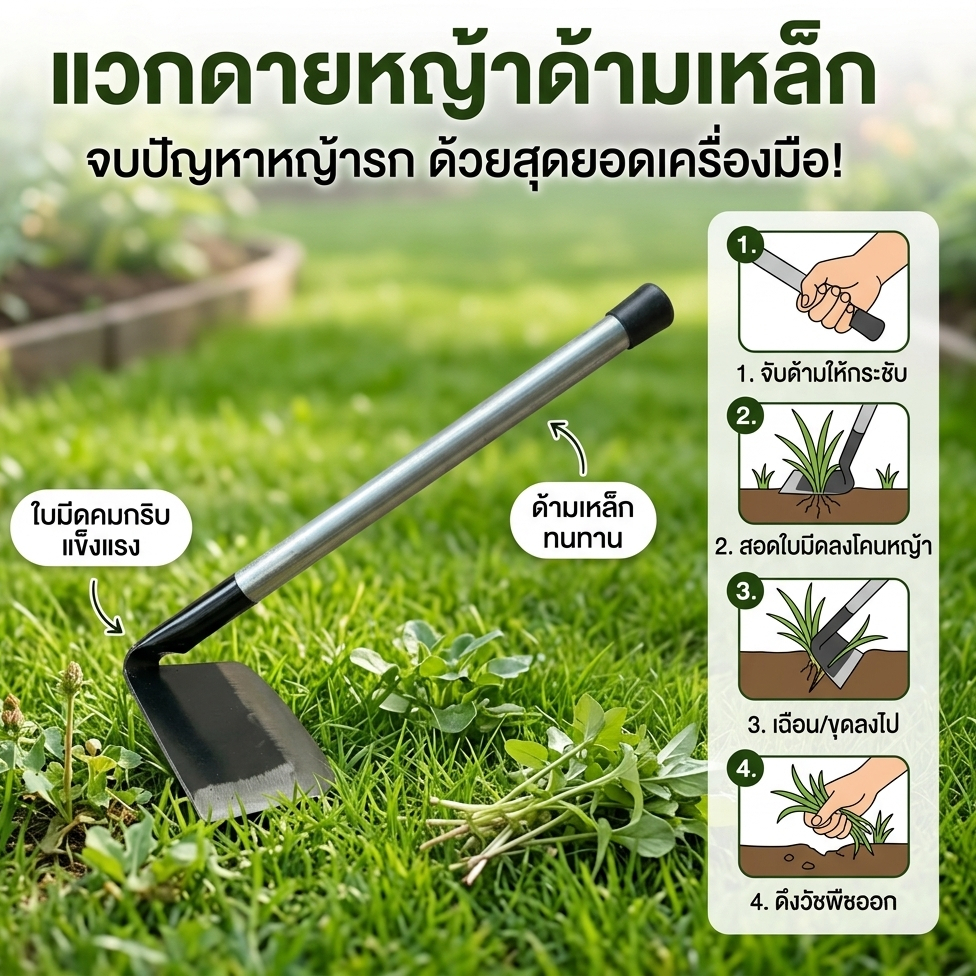 แวกดายหญ้า หรือจอบจีนด้ามเหล็ก