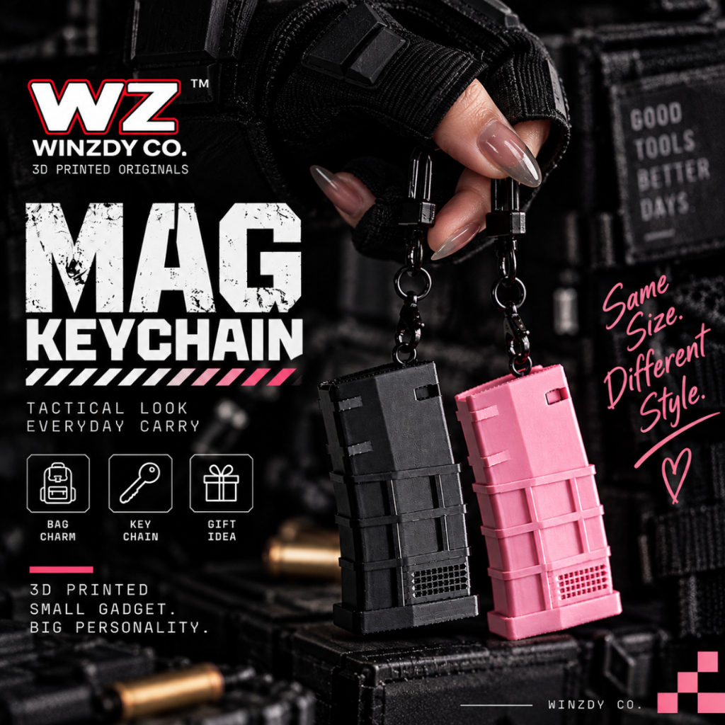 พวงกุญแจแมก 3D Print | Mag Keychain 6cm | ห้อยกระเป๋า ของจิ๋ว Tactical | WINZDY CO.