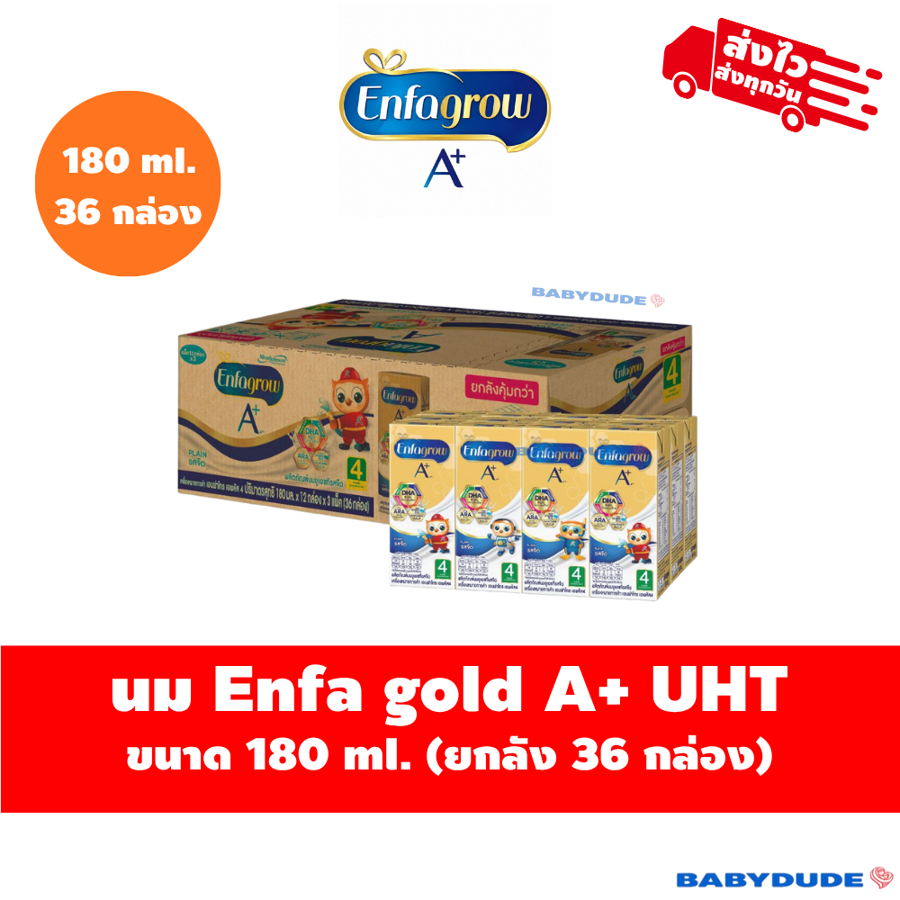 (x36กล่อง) นมเอนฟาโกร A+ UHT สูตร 4 รสจืด Enfagrow A+ UHT Formula 4 180ml