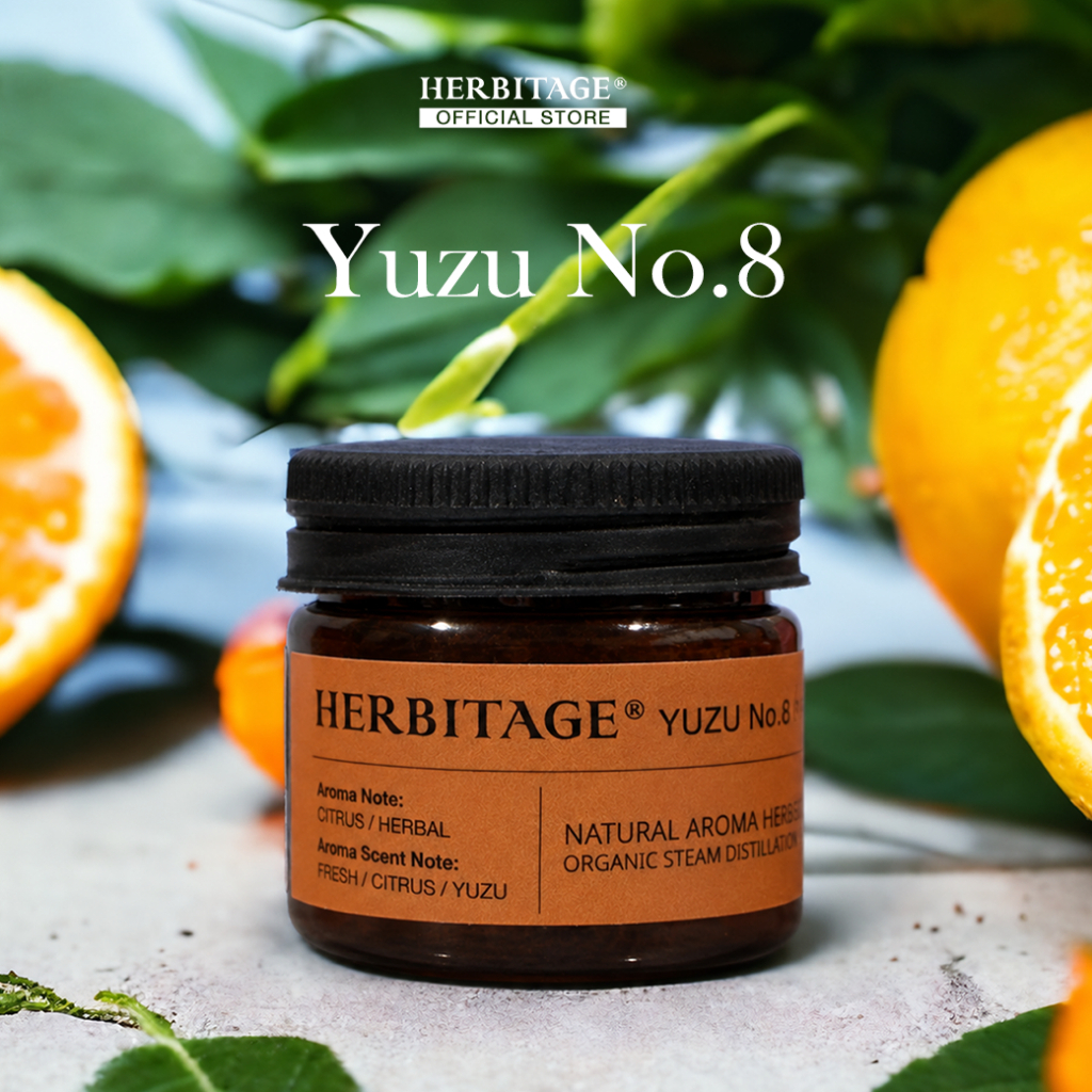 HERBITAGE Yuzu No.8 กระปุกหอกจากสารสกัดธรรมชาติกลิ่นยูซุ Aroma เพื่อความหอมสดชื่น