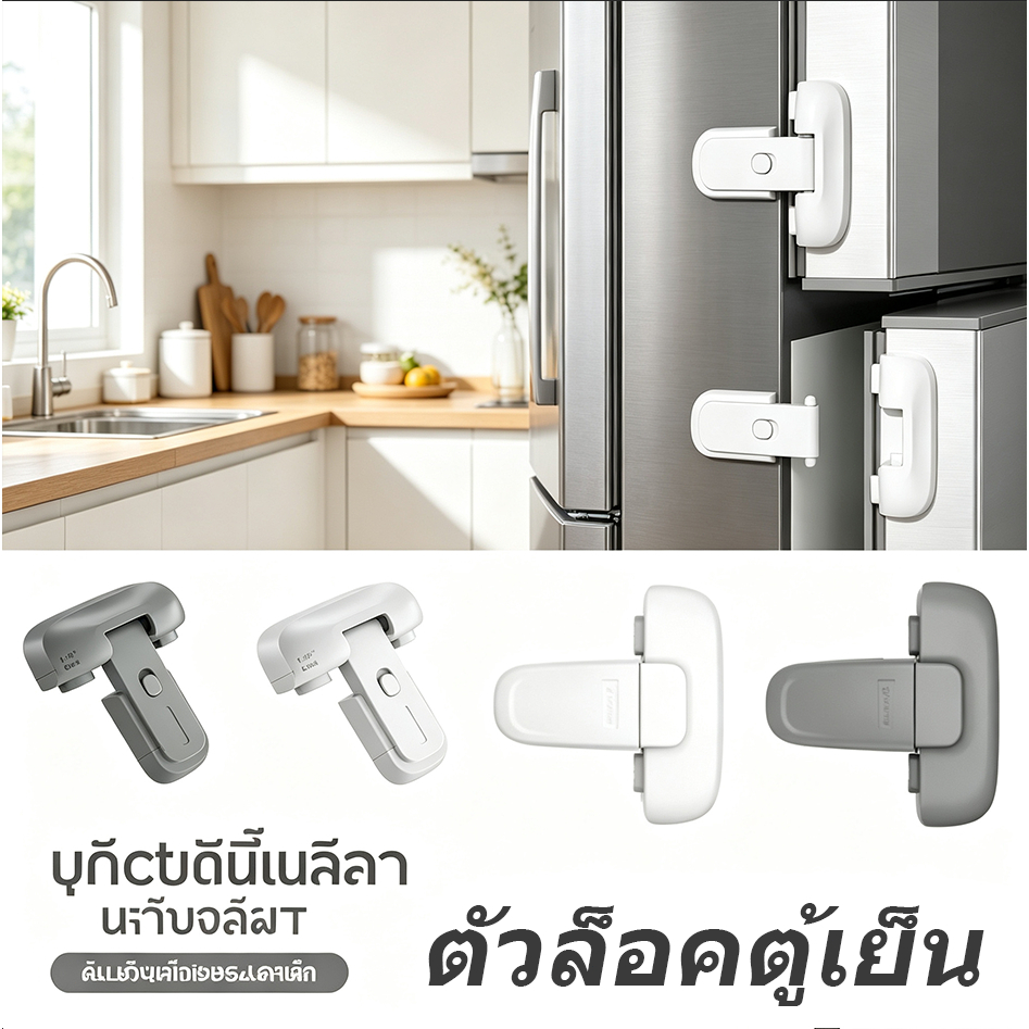 CozyNest ตัวล็อคตู้เย็น ตัวล็อกตู้เสื้อผ้า เพื่อความปลอดภัยของเด็ก อเนกประสงค์ ตัวล็อกตู้ COD