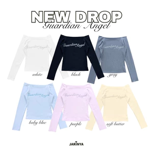 JARINYA (S-XL) เสื้อปาดไหล่ 2 ข้าง ผ้าคอตตอนใส่สบาย ทรงสวยเข้ารูป