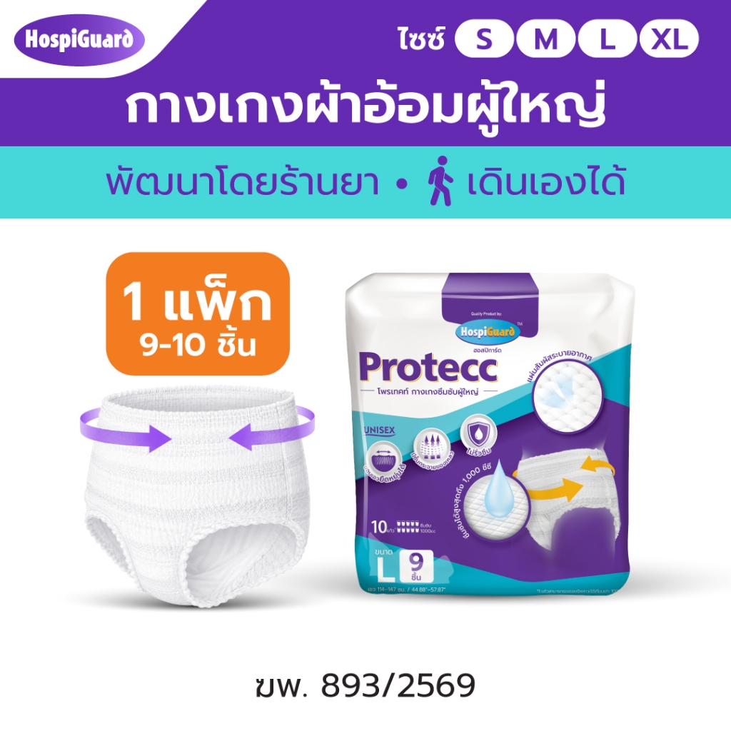 HospiGuard ผ้าอ้อมผู้ใหญ่แบบกางเกง 1,000cc รุ่นโพรเทคท์