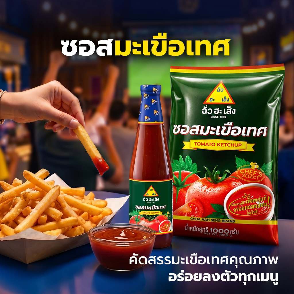 ฉั่วฮะเส็ง ซอสมะเขือเทศ 1,000 กรัม (ยกลัง 12 ซอง) รูปที่ 3