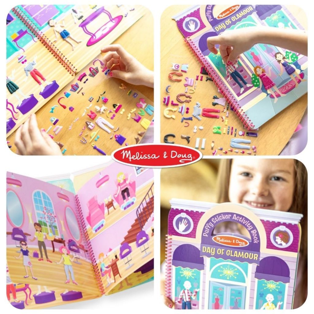Melissa & Doug كتاب ملصقات منتفخة لتلبيس الدمى (10 مشاهد) — صورة 7
