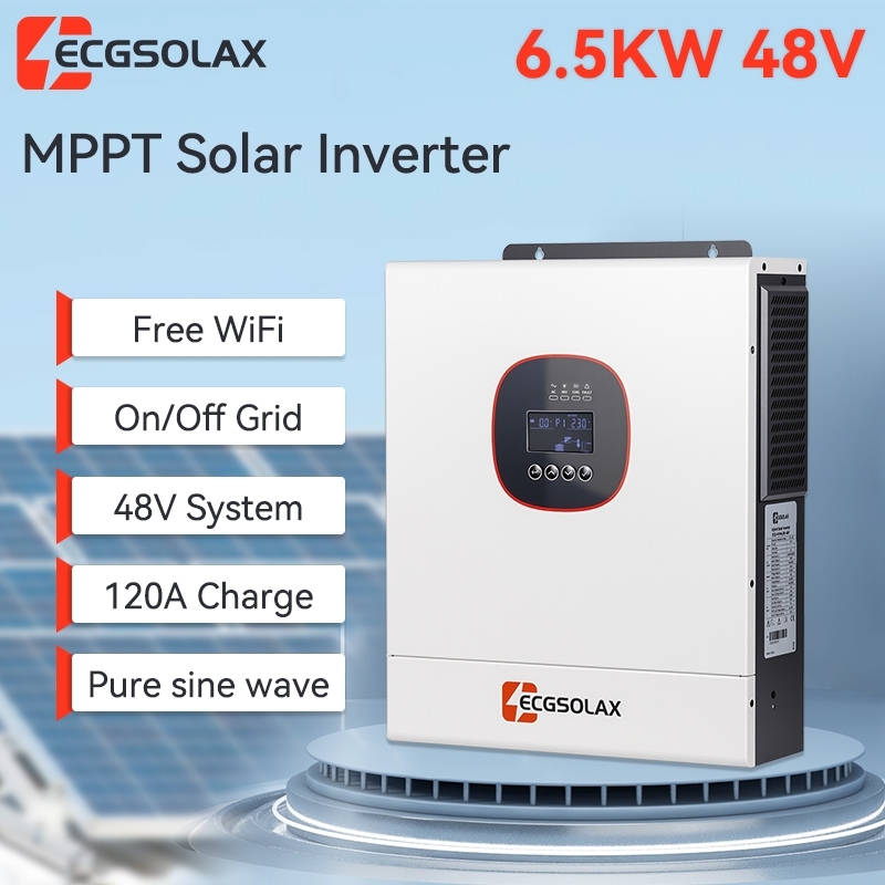 ECGSOLAX 6.5KW Off-Grid Solar Hybrid อินเวอร์เตอร์ไฮบริด  MPPT Hybrid Inverter 48V หน่วยในตัว 120A MPPT คอนโทรลเลอร์