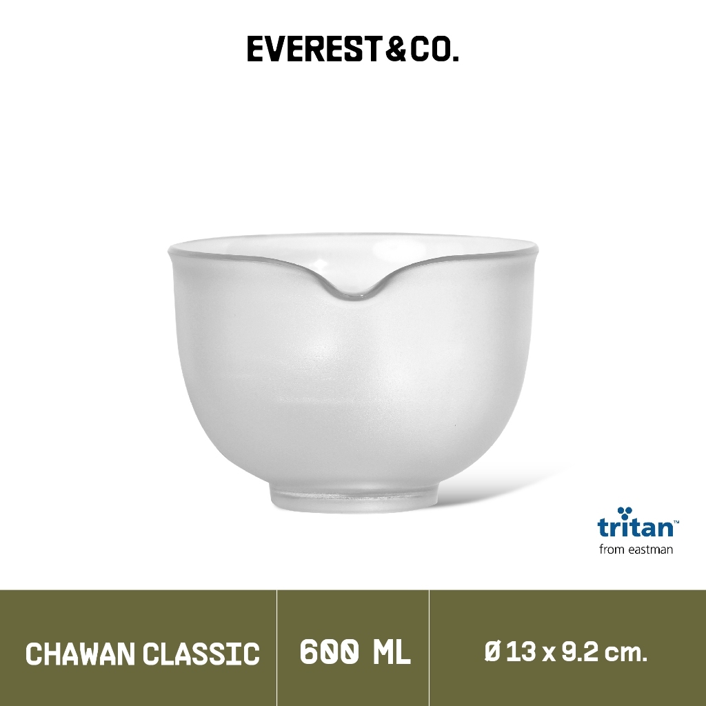 (รุ่นใหม่) EVEREST&CO. ถ้วยชงชา ถ้วยตีมัทฉะ ผลิตจาก Tritan 100% BPA Free ตกไม่แตก รุ่น CHAWAN CLASSIC ขนาด 600 ml.