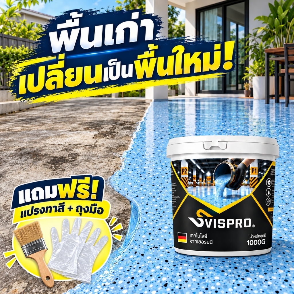 🏆เสียหายชดเชย🏆อีพ๊อกซี่ 1000g มันวาวสูง ความแข็งสูง กันน้ำ100% สีทาพื้นปูนทรายสีสัน สีทาพื้นอีพ็อกซี่ สีทาพื้นปูน