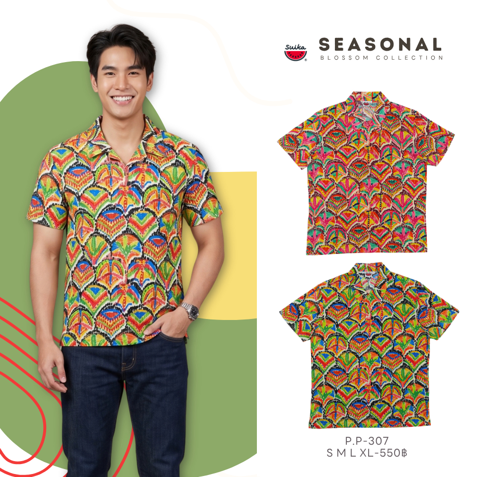 เสื้อแตงโม (SUIKA) -เสื้อยืดคอปกแขนสั้นพิมพ์ลาย ( P.P-214 329 304 307) — صورة 2