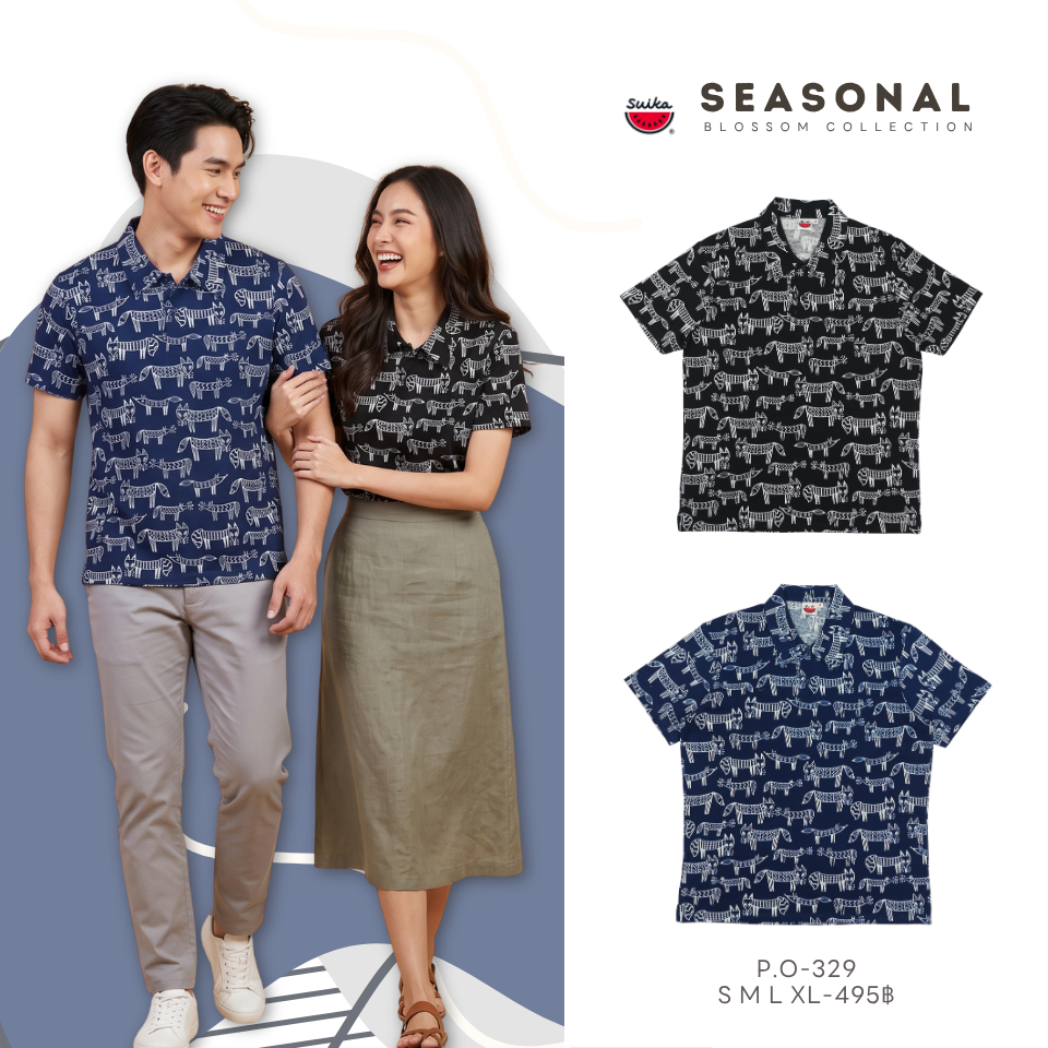 เสื้อแตงโม (SUIKA) -เสื้อยืดคอปกแขนสั้นพิมพ์ลาย ( P.P-214 329 304 307) — صورة 3