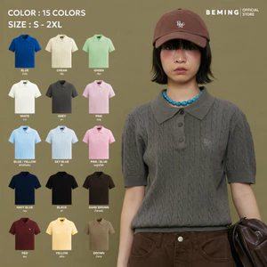 (พร้อมส่ง)Bemingtop977(S-2XL)-Big Cable Polo – โปโลลายเปียใหญ่ที่ทุกคนรอคอย งานเรียบแต่มีดีเทล