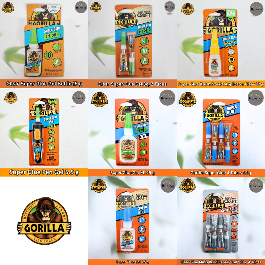 {Gorilla®} Clear Super Glue Gel กาวเจล ติดไม้ โลหะ เซรามิก หนัง ยาง พลาสติก