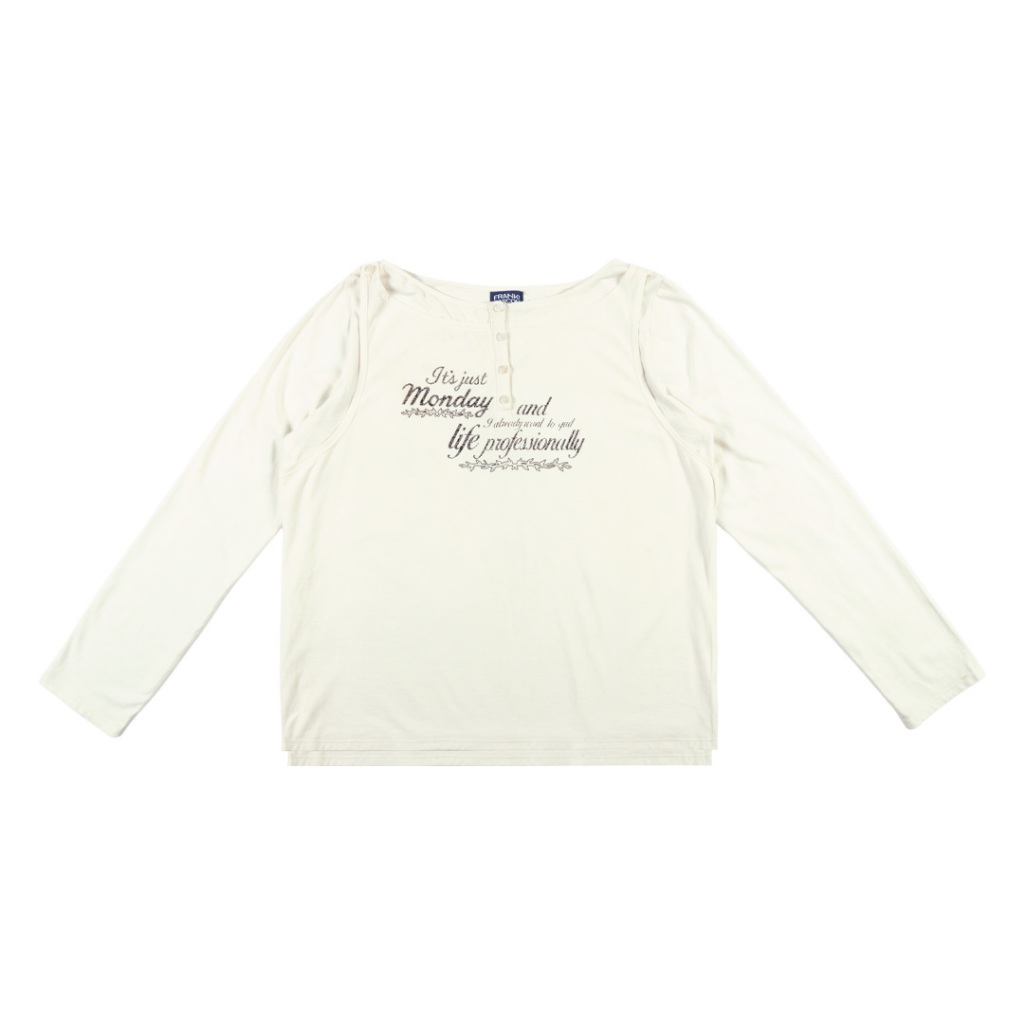 FRANK! Ribbed henley layering top