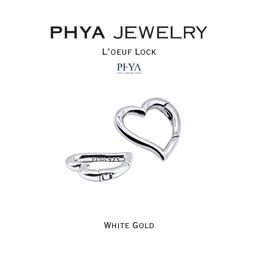 PHYA L'oeuf Lock : ล็อคหัวใจ (มีให้เลือก 4 สี) เงินแท้