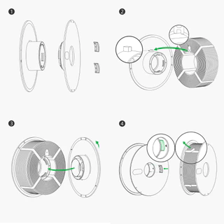 Bambu Lab Reusable Spool / High Temperature Reusable Spool แกนม้วนเส้นใยใช้ซ้ำได้