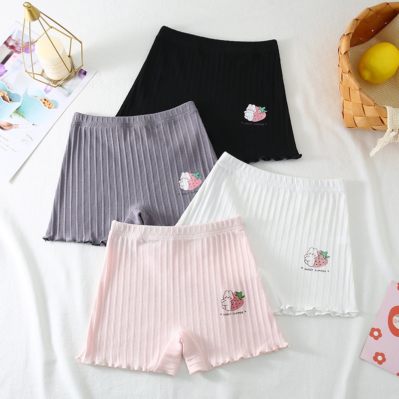 กางเกงเลกกิ้งเด็กผู้หญิง กางเกงบ็อกเซอร์ผ้าฝ้ายแท้ สำหรับเด็กผู้หญิง ไซส์กลางและใหญ่ กางเกงเซฟตี้เด็กผู้หญิง