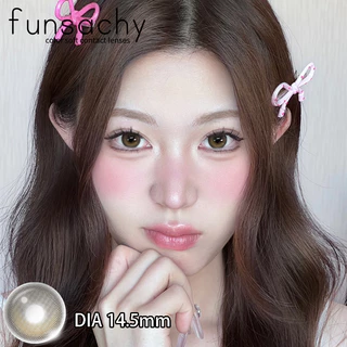 （0.00-6.00）คอนแทคเลนส์สายตาสั้นหนึ่งคู่ hawaii สีน้ำตาล/สีเทา/สีน้ำเงิน 14.5 มม.การขยายรูม่านตา