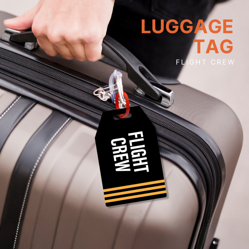 Happylife Luggage Tag FLIGHT CREW  ป้ายติดกระเป๋าเดินทาง อะคริลิค กันน้ำ แข็งแรง ดีไซน์สวย