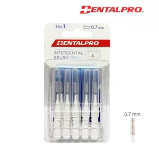 (แบบตรง) Dental pro แปรงซองฟัน (10 ด้าม/pack) มีให้เลือก 5 ขนาด มีปลอกหุ้มแปรงแถมทุกด้าม