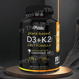 Pslalae - วิตามินขั้นสูง เสริมสร้างระบบภูมิคุ้มกัน วิตามิน D3 + K2! Sports Research วิตามิน K2 Plus D - แคปซูล