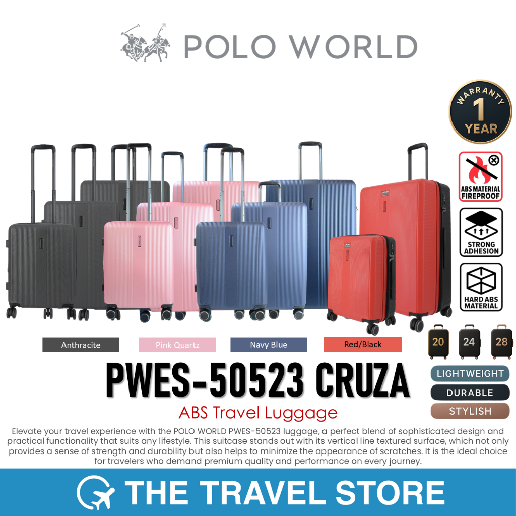 POLO WORLD PWES-50523 CRUZA ABS Travel Luggage กระเป๋าเดินทาง โปโลเวิล์ด