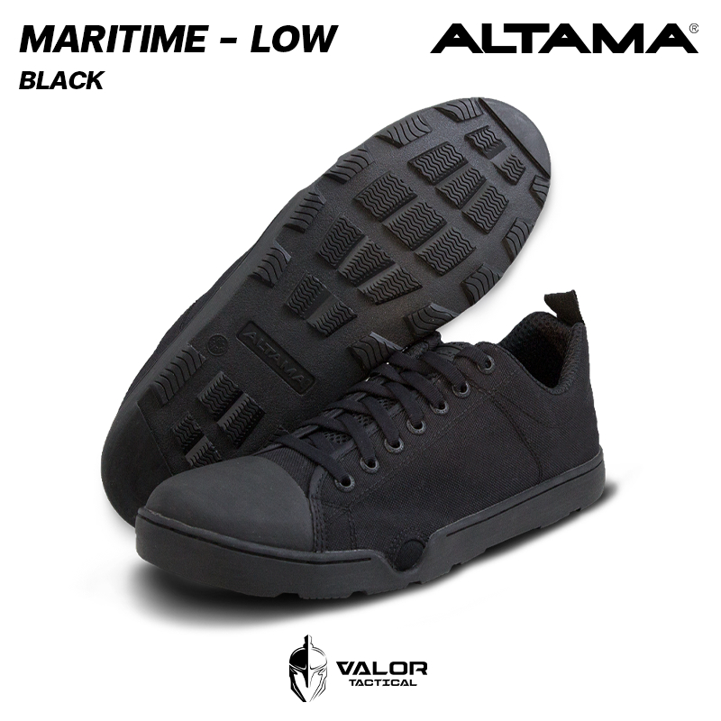 Altama - Maritime Low Wide [Black] รองเท้ายุทธวิธี ข้อสั้น มีรูระบายน้ำ มีที่ล็อกตีนกบ รองเท้าผ้าใบ 