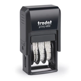 [PPstamp] ตรายางวันที่+ข้อความ รุ่น TR-4850 ขนาด 2.6 x 0.6 cm. [ไทย/อังกฤษ] (**กรุณาทักแชทก่อนสั่งซื้อ**)