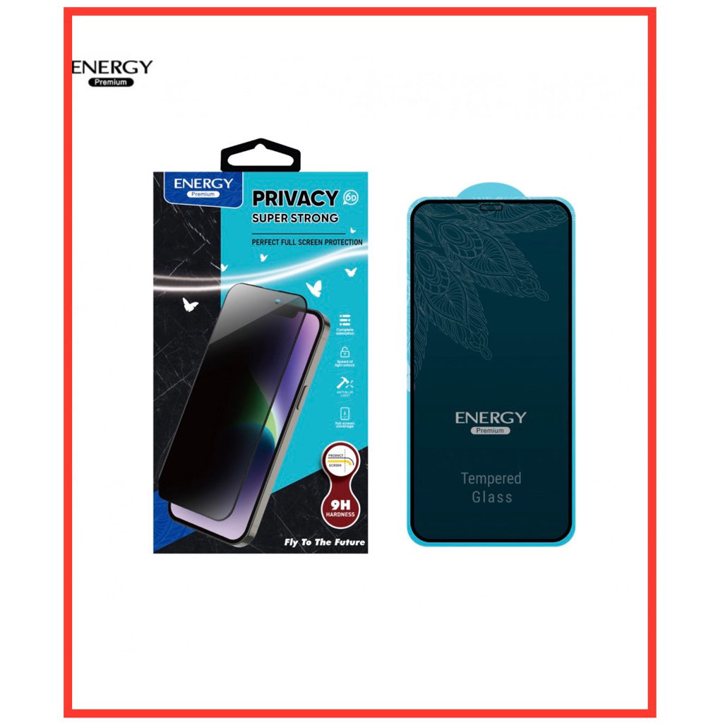 ฟิล์มกันเสือก Energy ฟิล์มกระจกเต็มจอ Privacy ฟิลม์กันคนแอบดู ฟิล์มไอโฟน13 13pro 13pro max ฟิล์มกันค