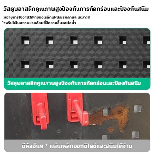 แผงแขวนเครื่องมือ 100x40cm Pegboard แผงแขวนเครื่องมือ ติดผนั DIY สามารถต่อเชื่อมได้ วัสดุพลาสติกวิศวกรรม มัลติฟังก์ชั่น