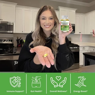 Wellness Multivitamin แคปซูลมัลติวิตามินพร้อมวิตามินและแร่ธาตุเพื่อพลังงาน สมอง หัวใจ ผิว สุขภาพดวงตา Vitamin Supplement