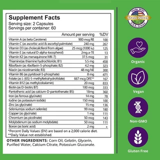 Wellness Multivitamin แคปซูลมัลติวิตามินพร้อมวิตามินและแร่ธาตุเพื่อพลังงาน สมอง หัวใจ ผิว สุขภาพดวงตา Vitamin Supplement